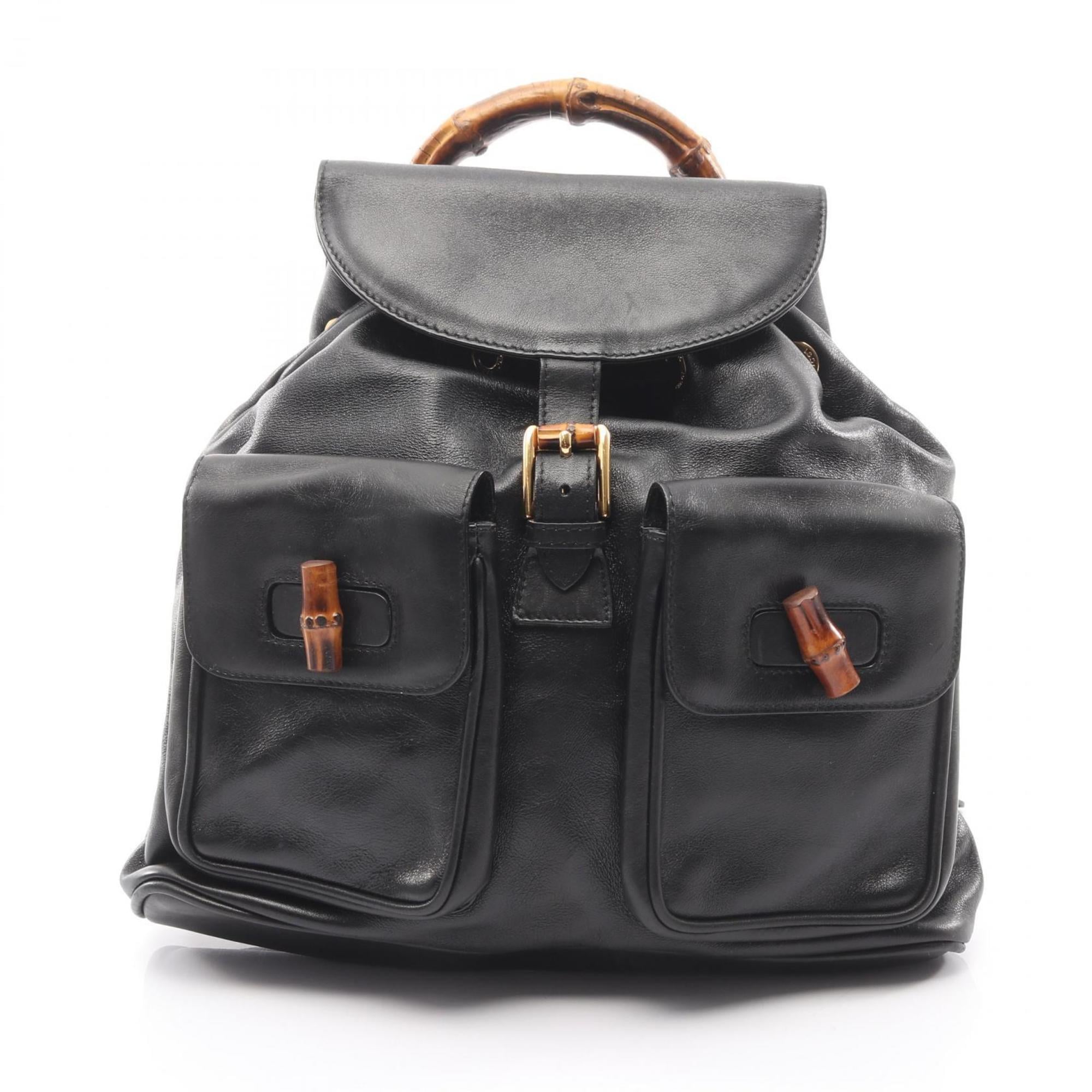 Gucci Black Leather Backpack (Pre-Owned)