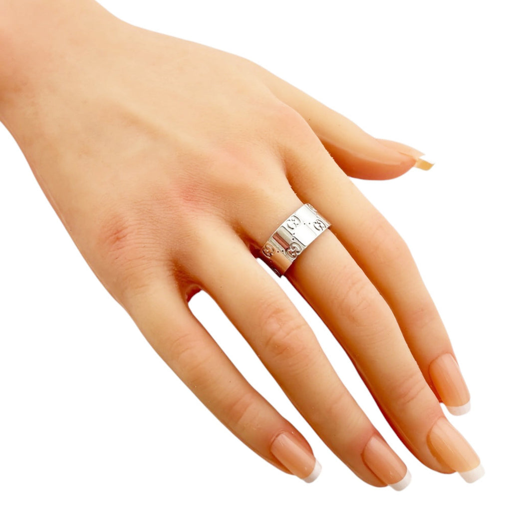 Gucci White Gold White Gold (18K) Band Ring (Pre-Owned)