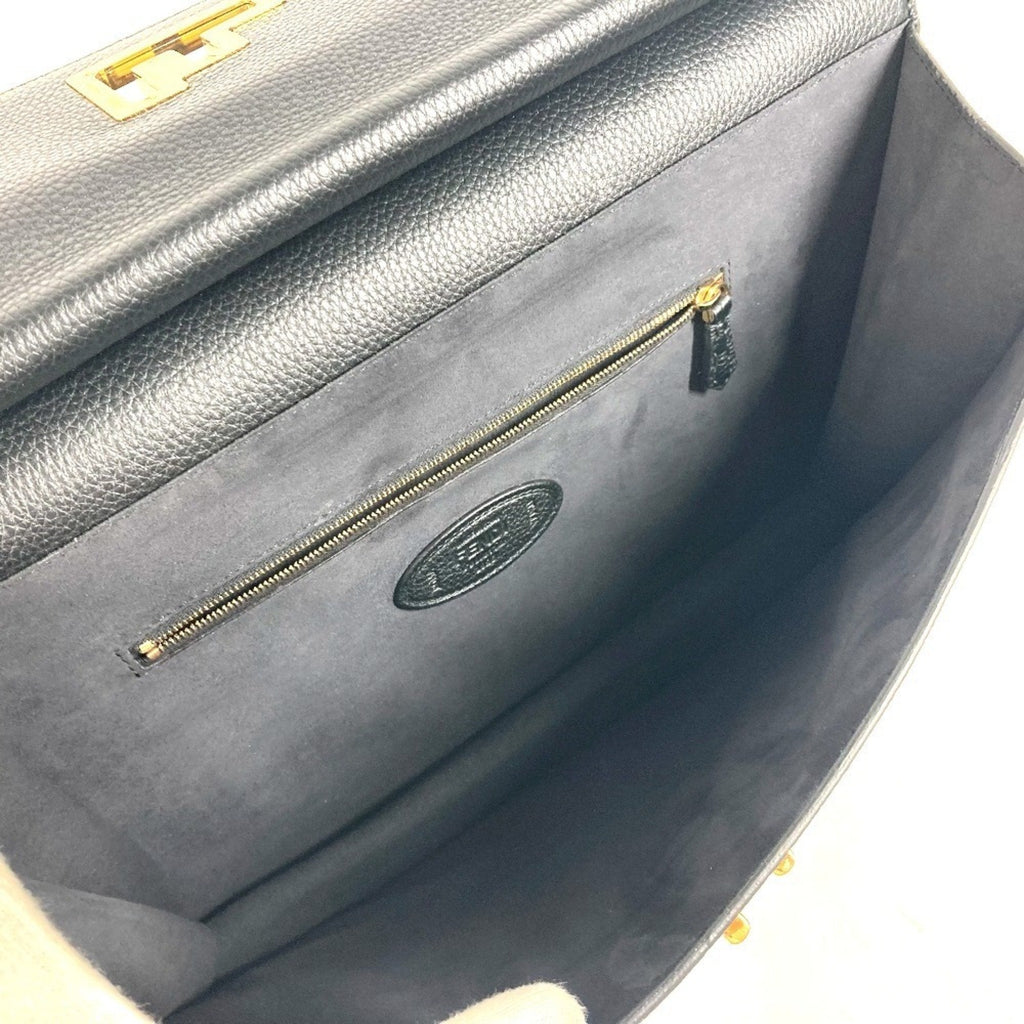 Fendi Black Leather Briefcase Handbag
