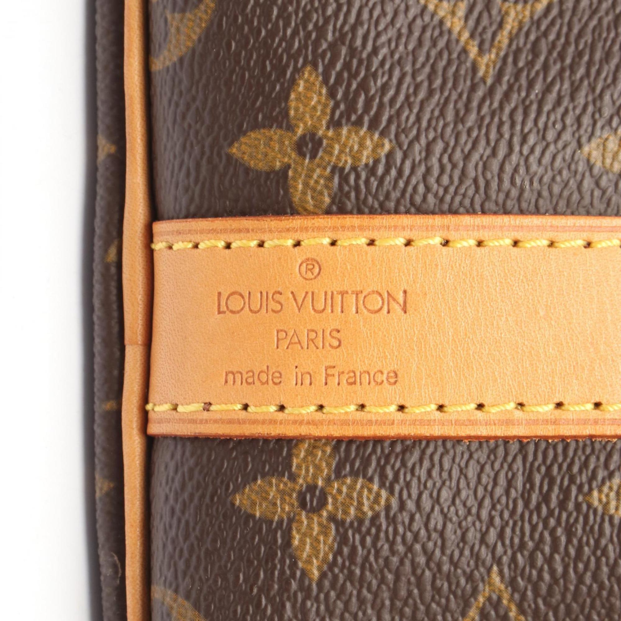 Louis Vuitton Brown Coated Canvas Leather Boston Bag Handbag
