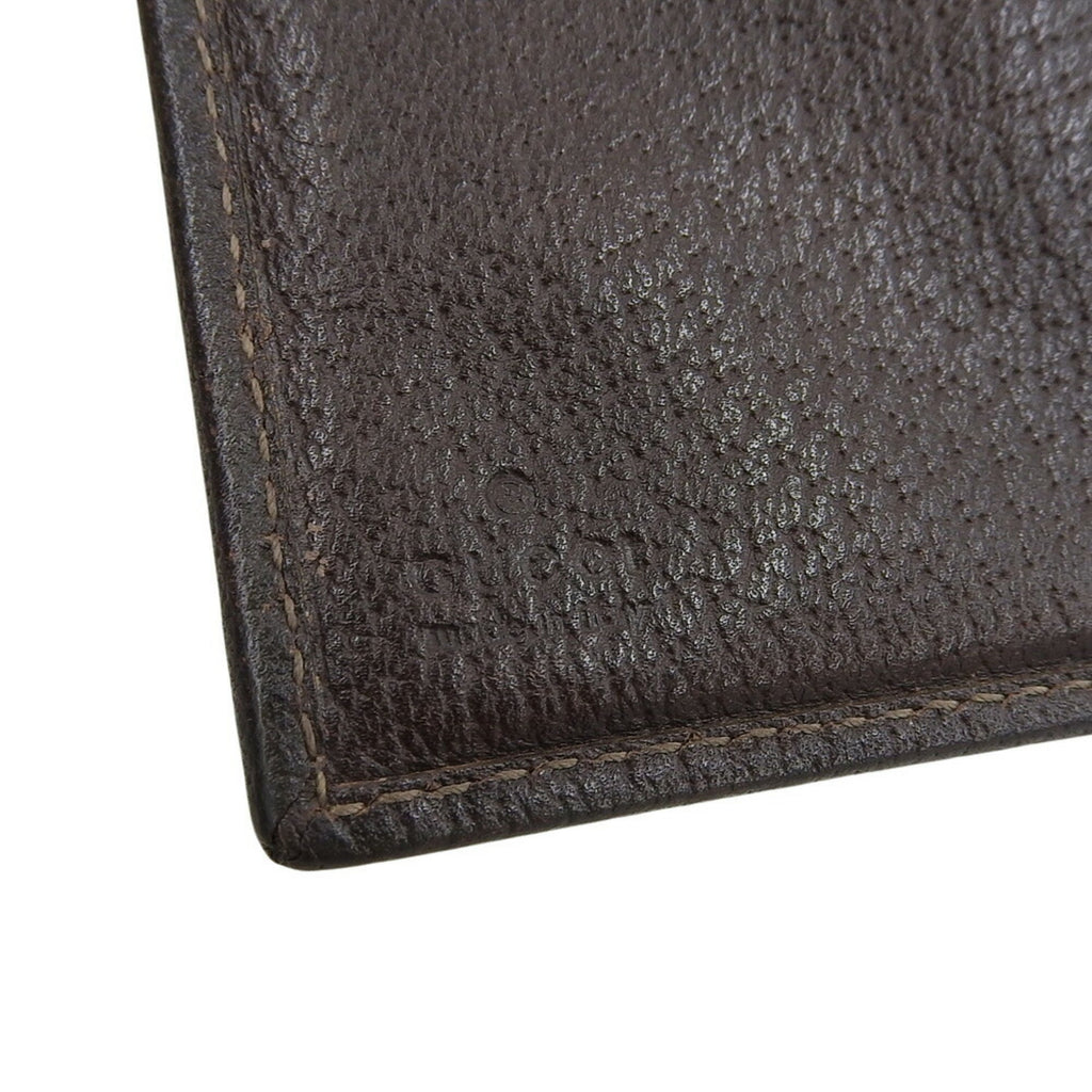 Gucci Beige Dark Brown Gg Canvas Long Wallet (Bi-Fold) (Pre-Owned)