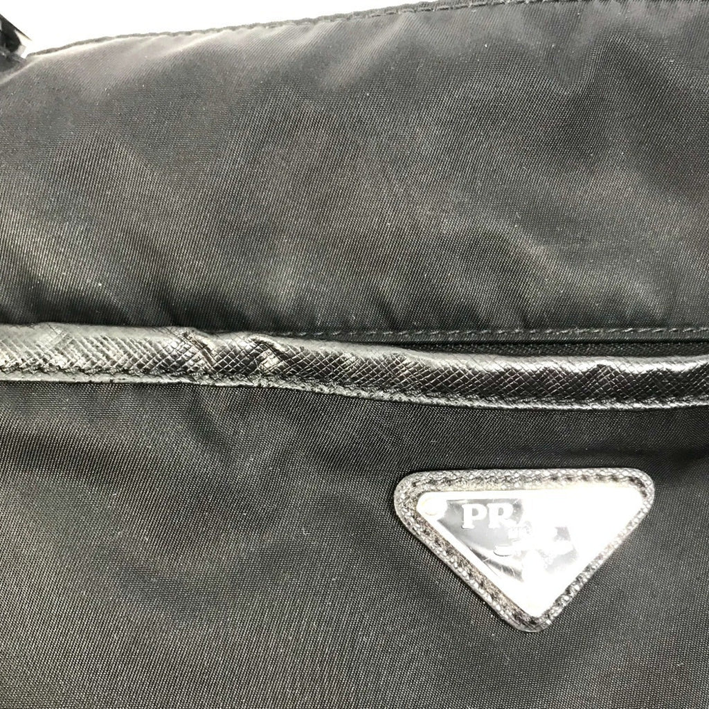 Prada Black Nylon Leather Shoulder Bag