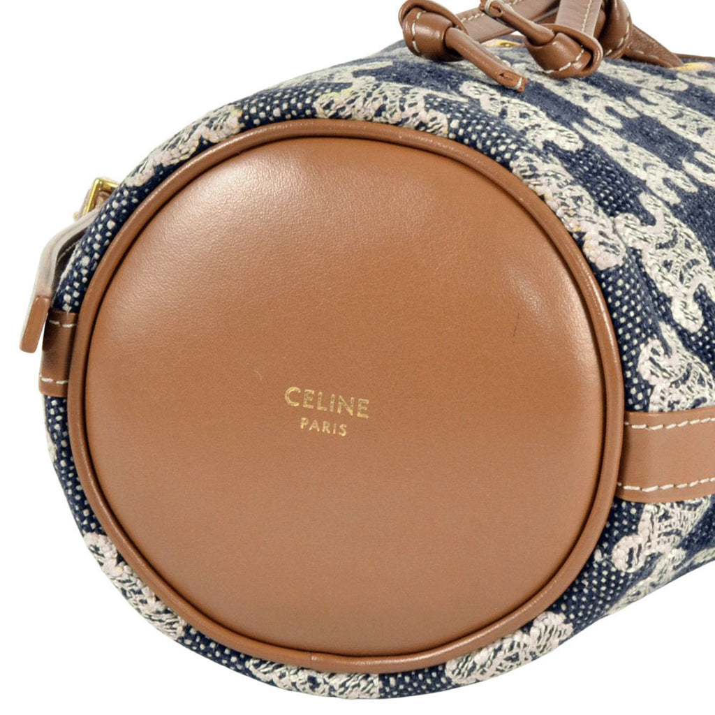 Celine Navy Canvas Shoulder Bag