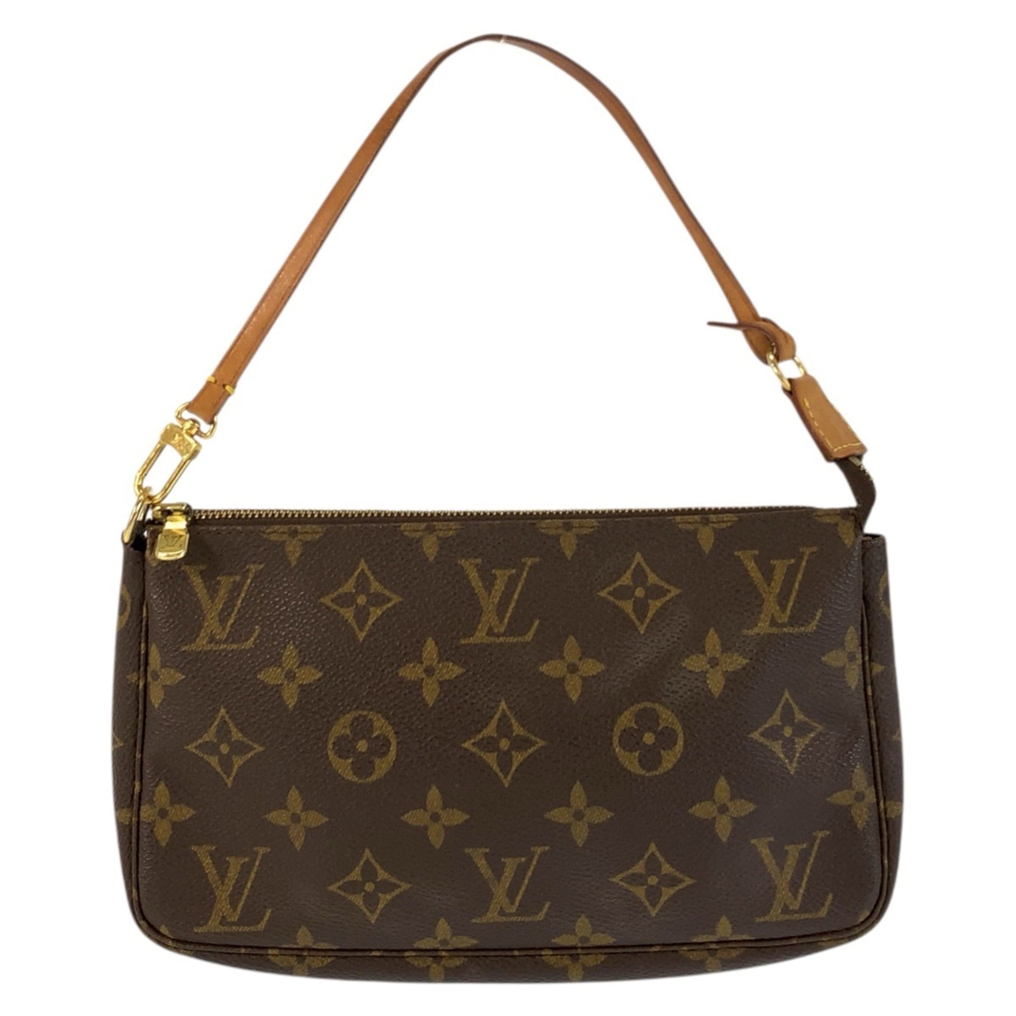 Louis Vuitton Brown Pvc Leather Handbag Pochette Pouch