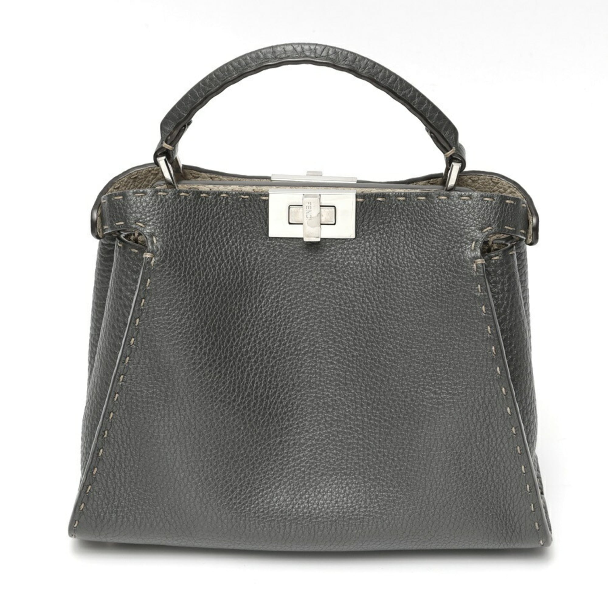 Fendi Gray Leather Handbag