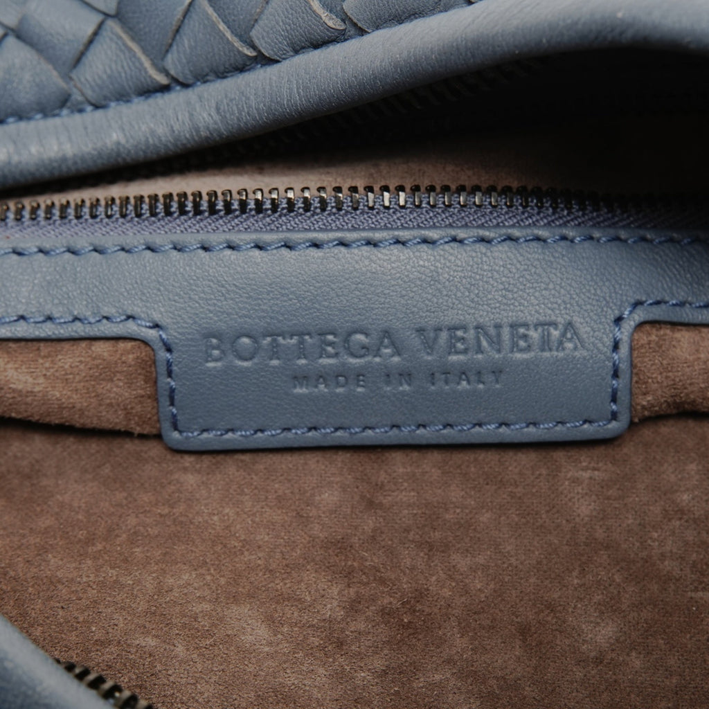 Bottega Veneta Intrecciato Gray Leather Shoulder Bag