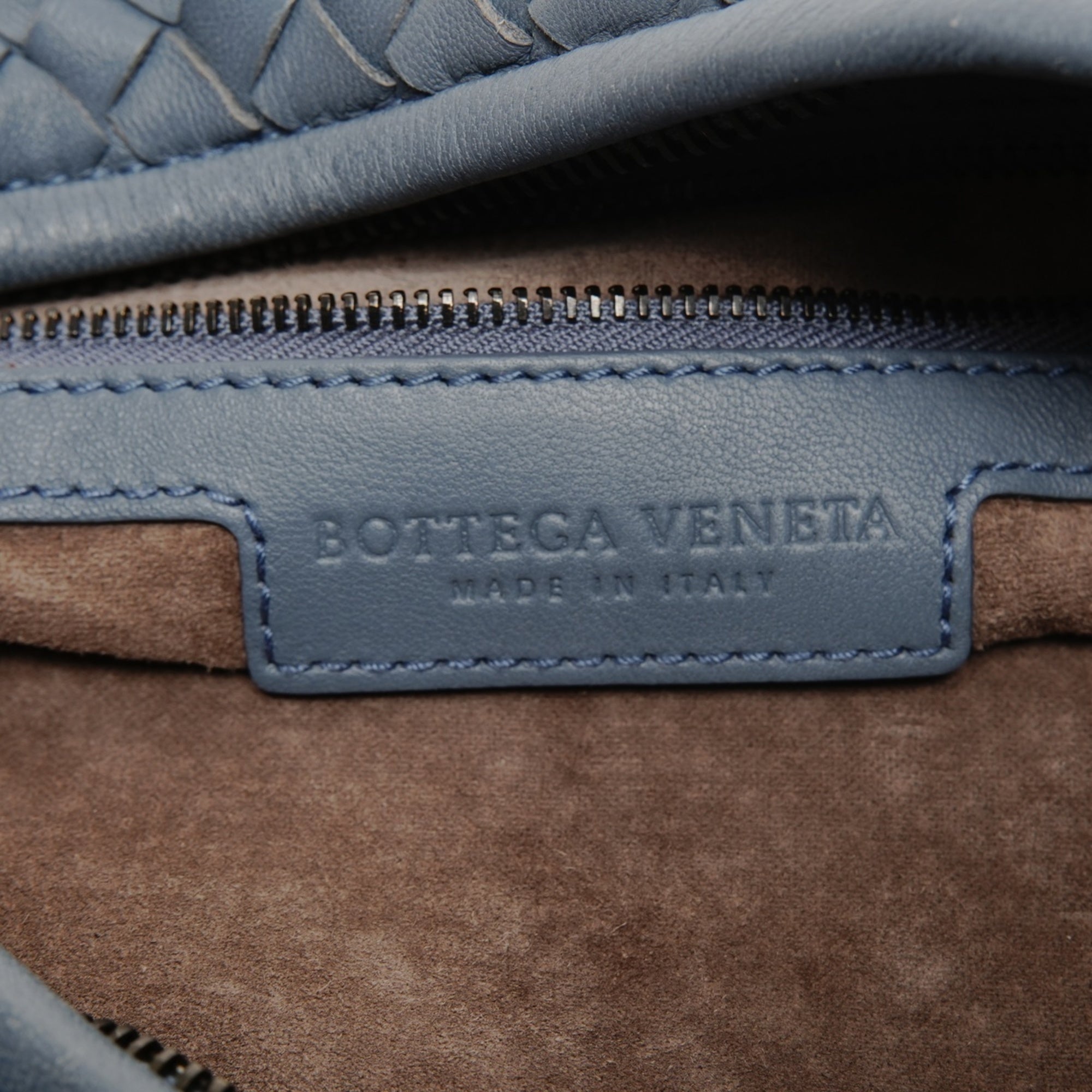 Bottega Veneta Intrecciato Gray Leather Shoulder Bag