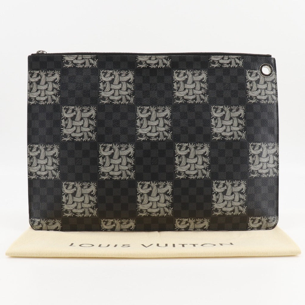 Louis Vuitton Black Damier Graphite Canvas Clutch Bag Pochette
