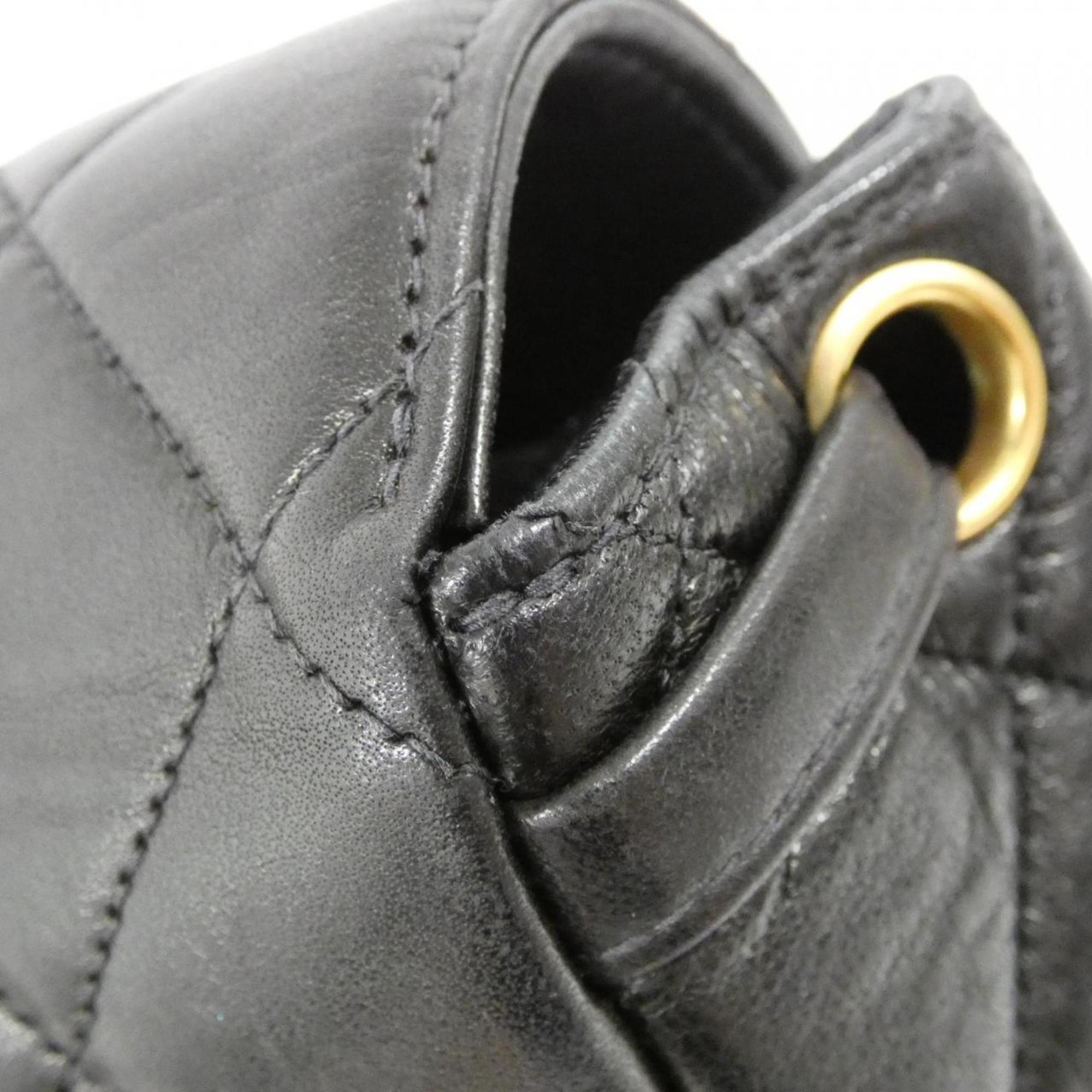 Chanel Black Leather Backpack
