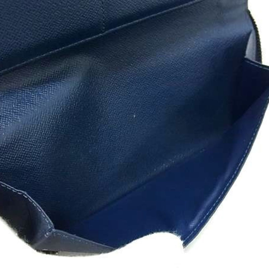 Louis Vuitton Navy Navy Blue Taiga Leather Long Wallet