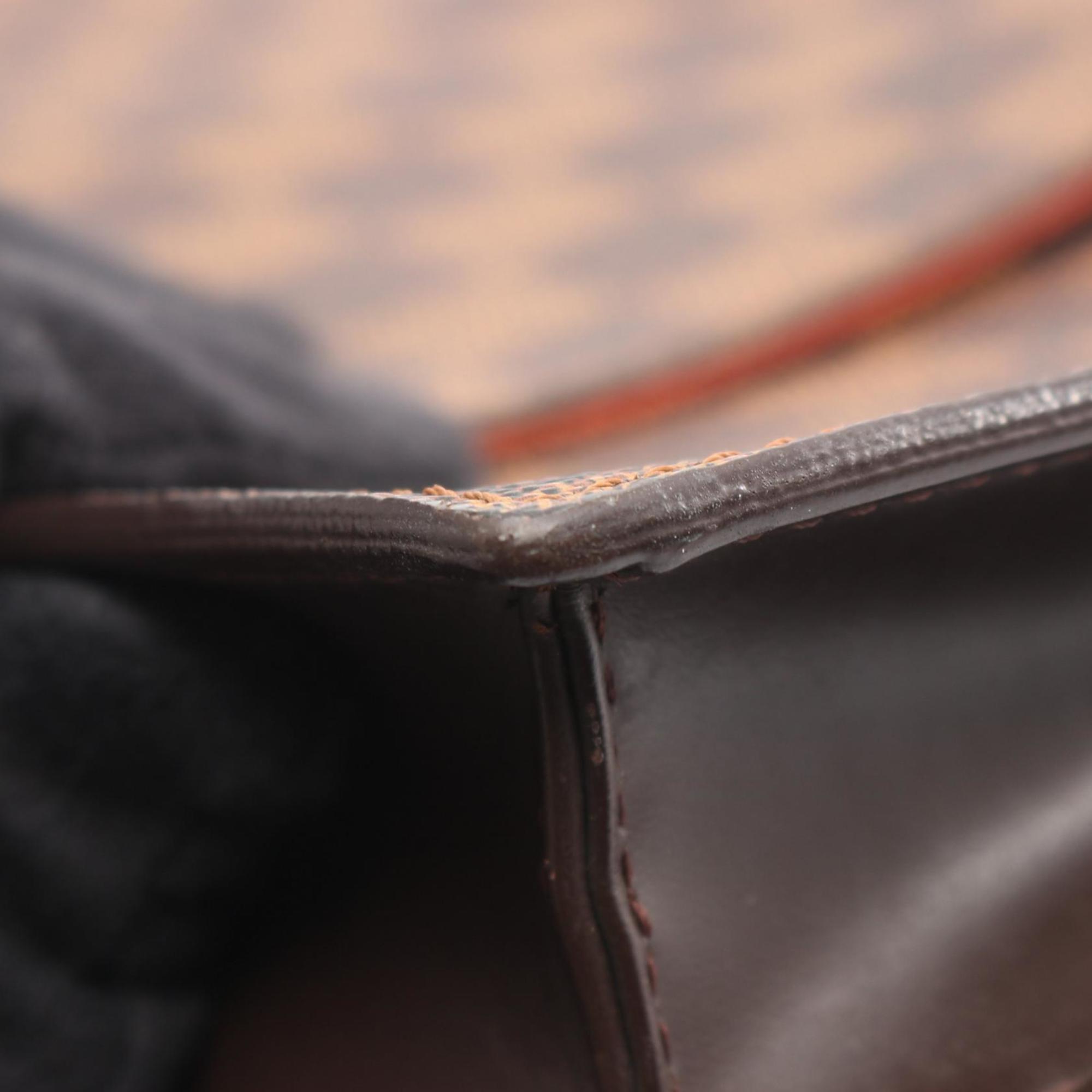 Louis Vuitton Brown Coated Canvas Leather Shoulder Bag