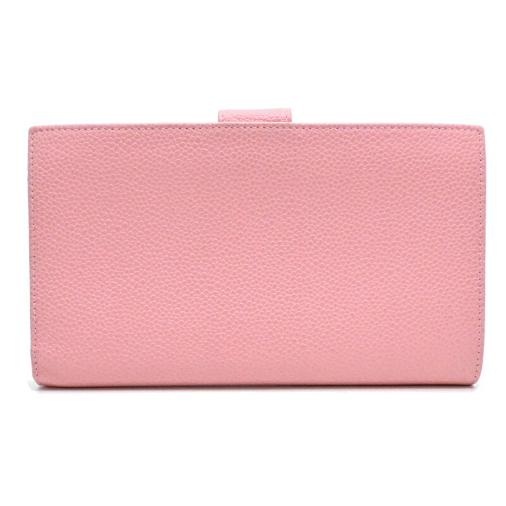 Chanel Pink Grained Calfskin Wallet (Bi-Fold)
