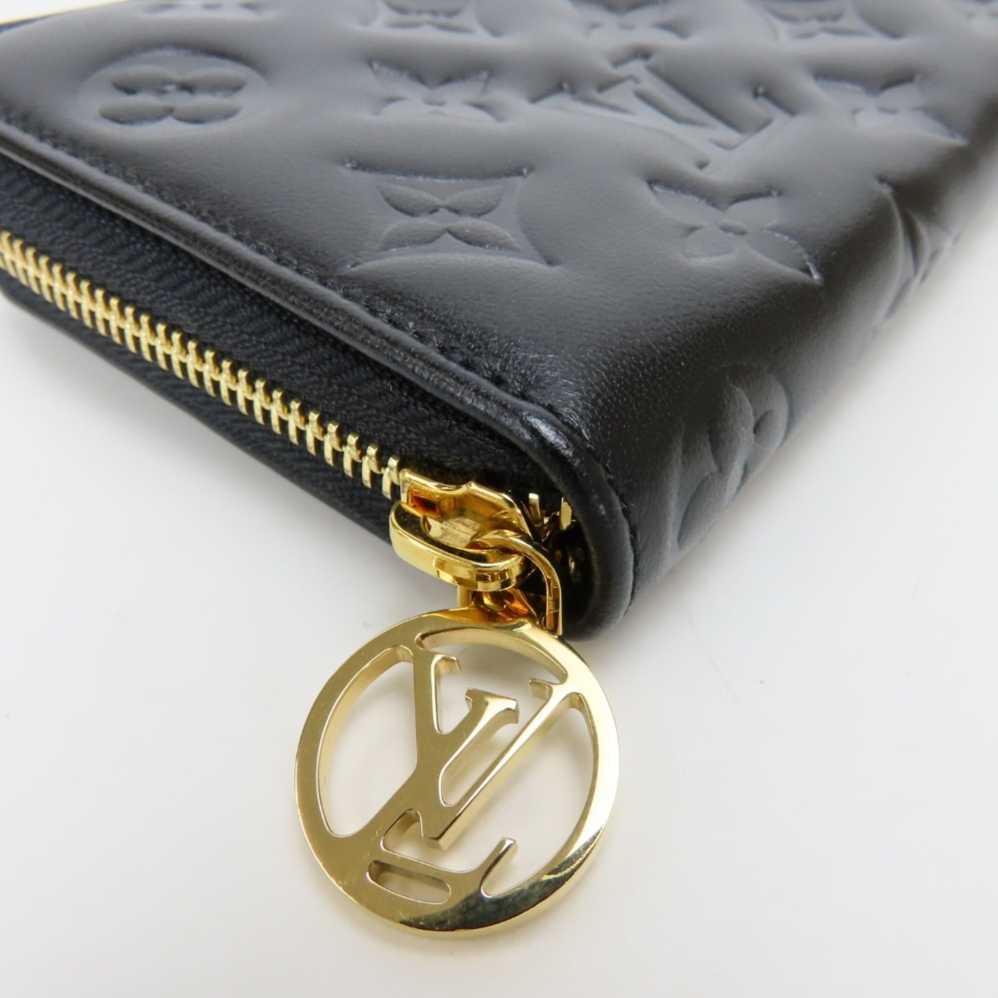 Louis Vuitton Black Noir Leather Coin Purse/Coin Case