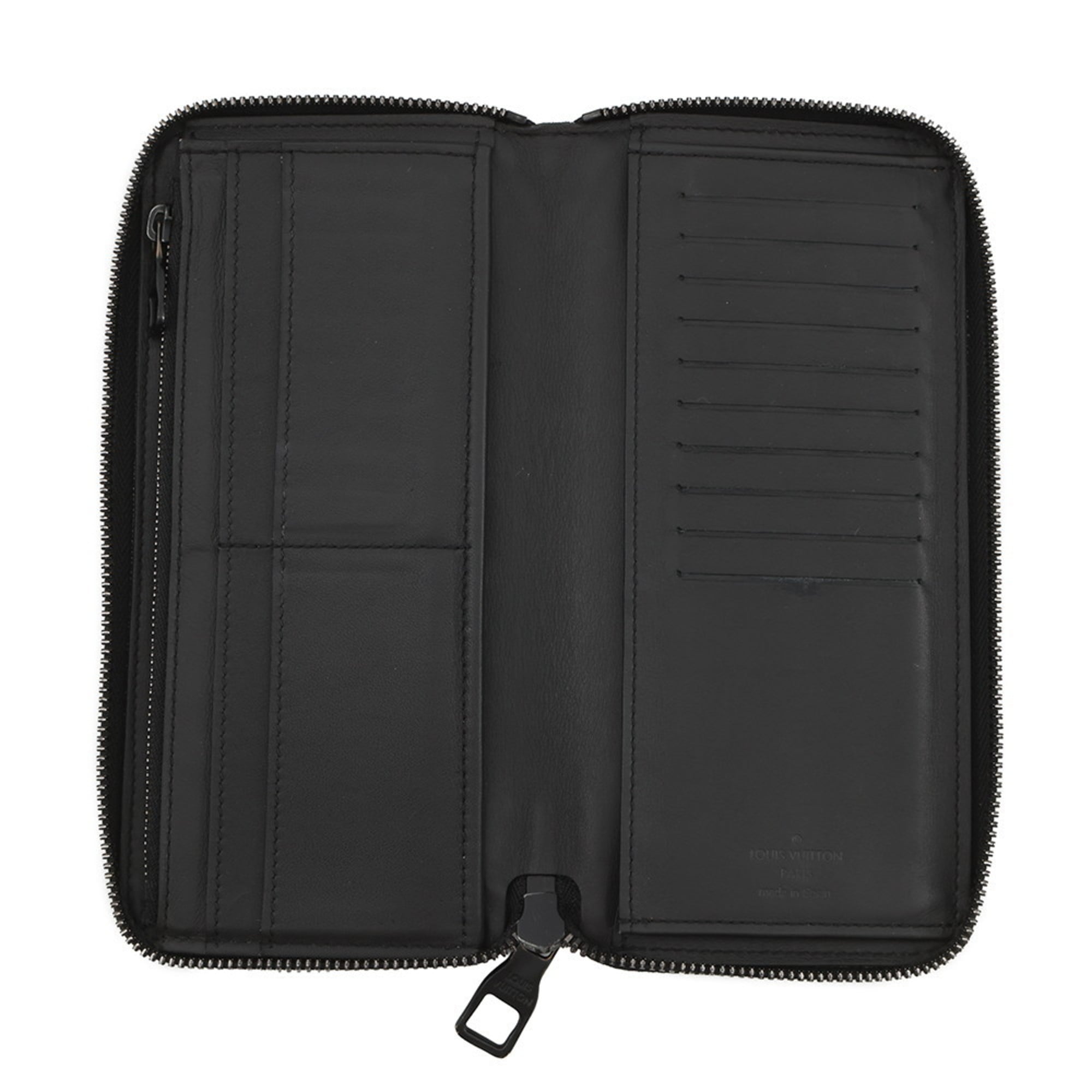 Louis Vuitton Black Noir Leather Long Wallet