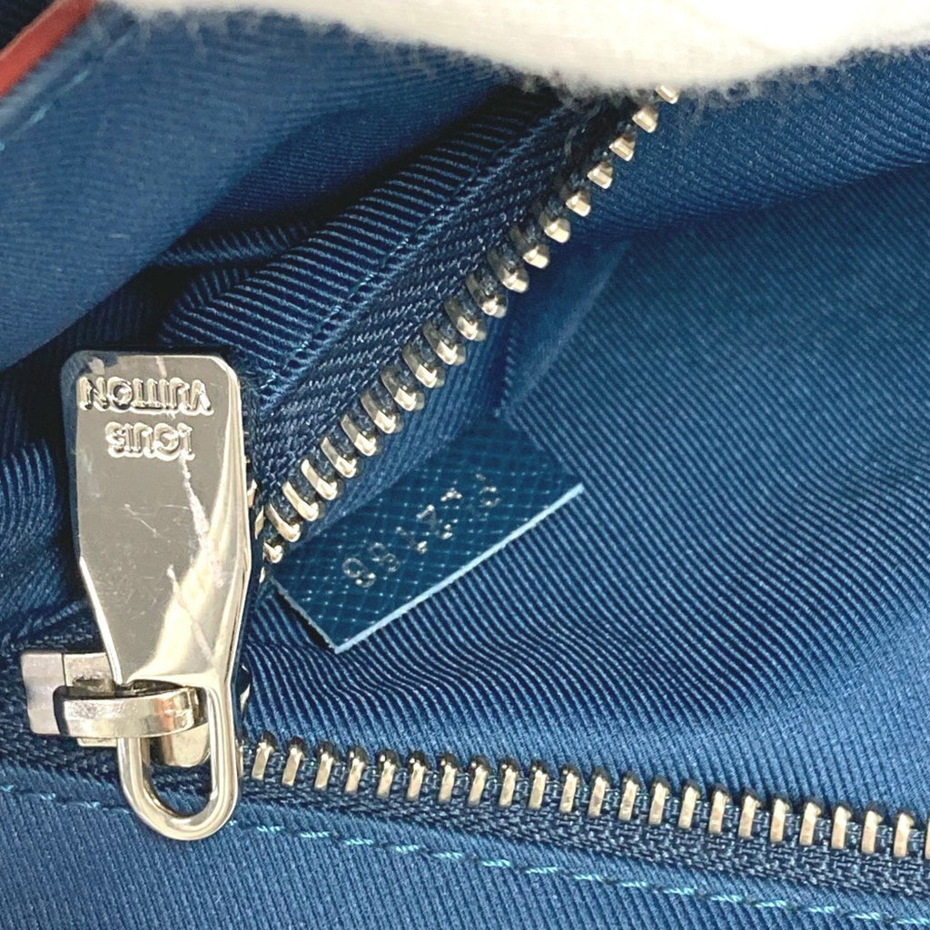 Louis Vuitton Navy Ocean Red Color Taiga Leather Messenger Bag Shoulder Bag