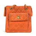 Chanel Orange Suede Handbag Shoulder Bag