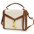 Saint Laurent Brown Canvas Leather Shoulder Bag (Pre-Owned)