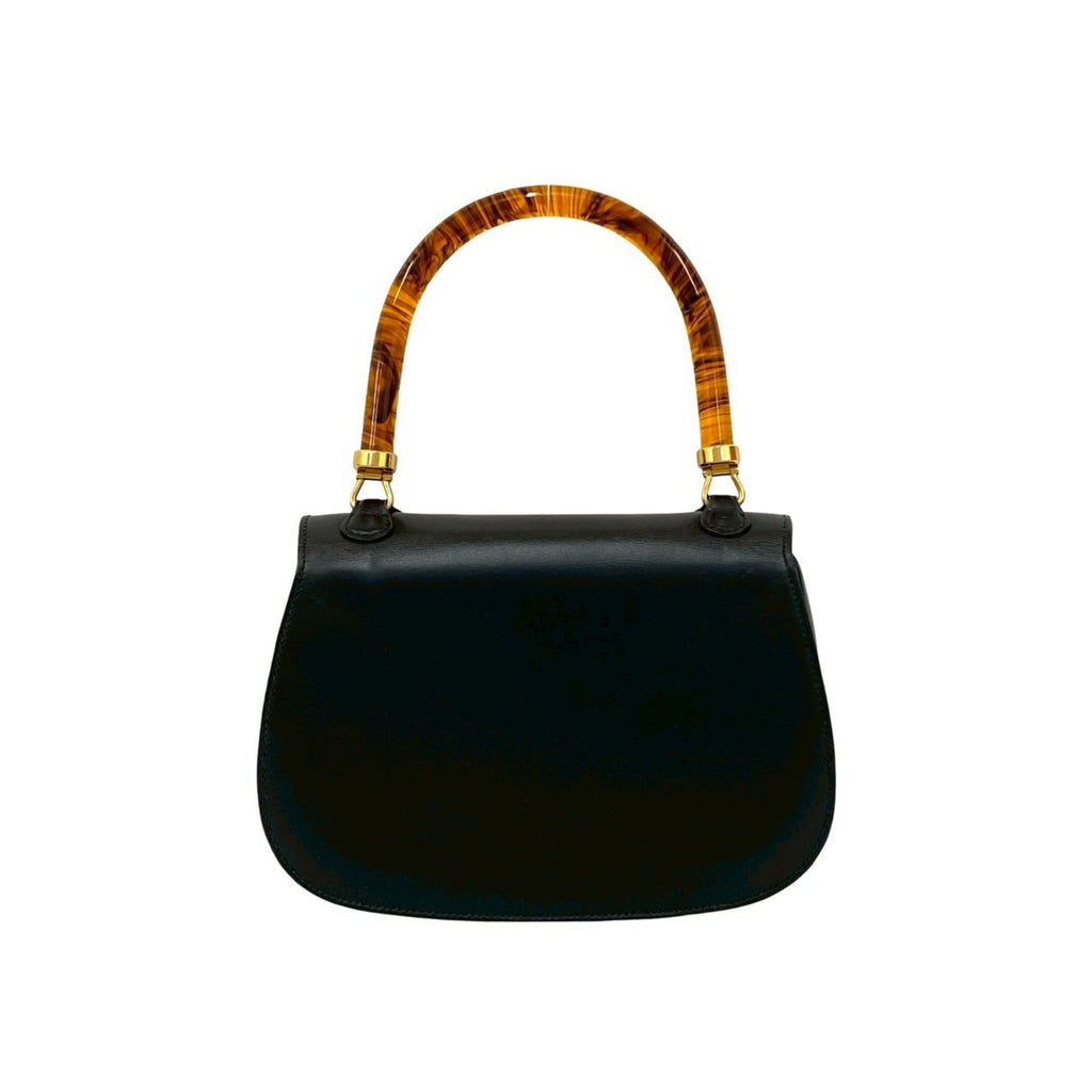 Gucci Black Leather Handbag Tote Bag (Pre-Owned)