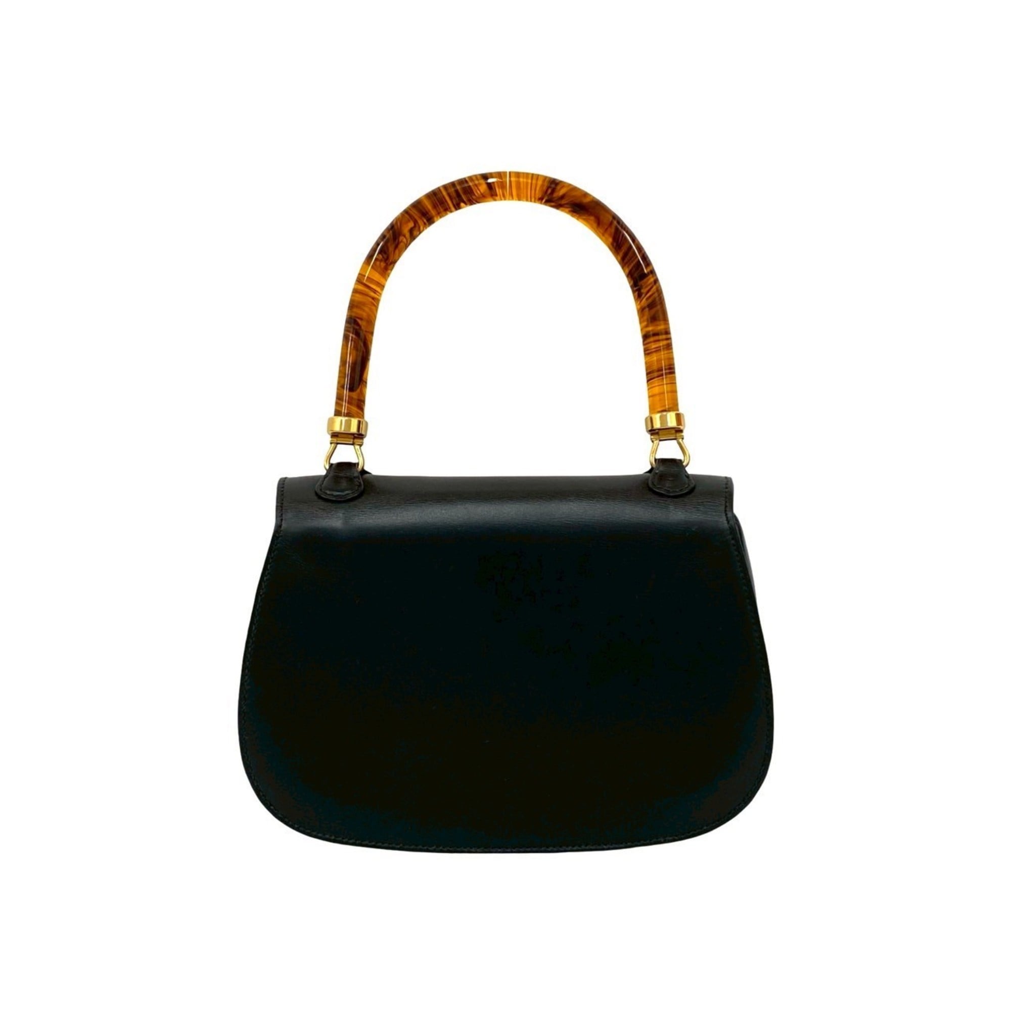 Gucci Black Leather Handbag Tote Bag (Pre-Owned)