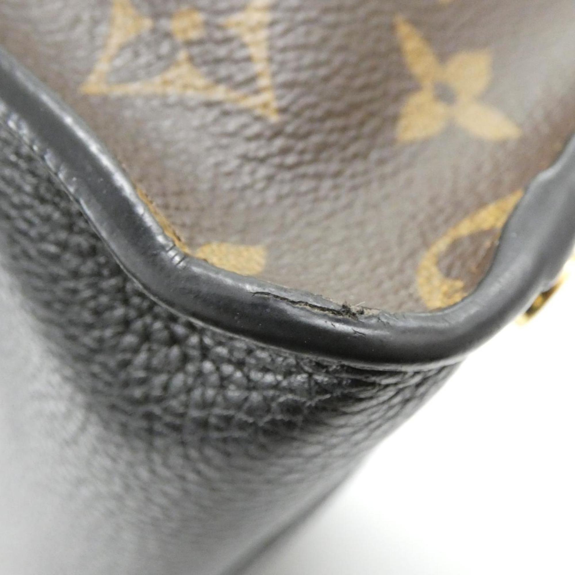 Louis Vuitton Black Coated Canvas Leather Handbag