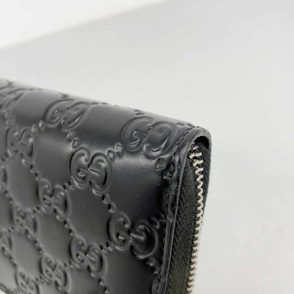 Gucci Black Leather Long Wallet (Bi-Fold) (Pre-Owned)