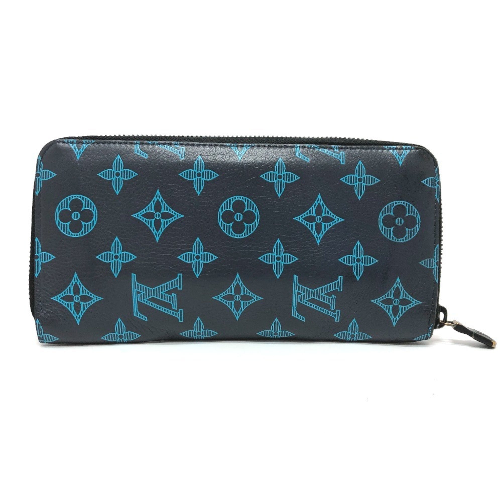 Louis Vuitton Monogram Shadow Galle Navy Monogram Shadow Long Wallet