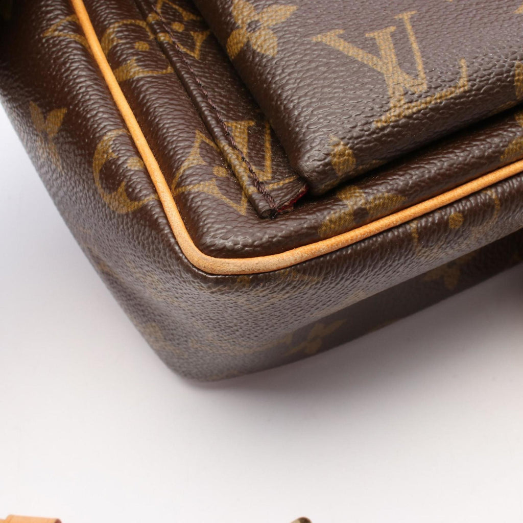 Louis Vuitton Monogram Brown Coated Canvas Leather Shoulder Bag