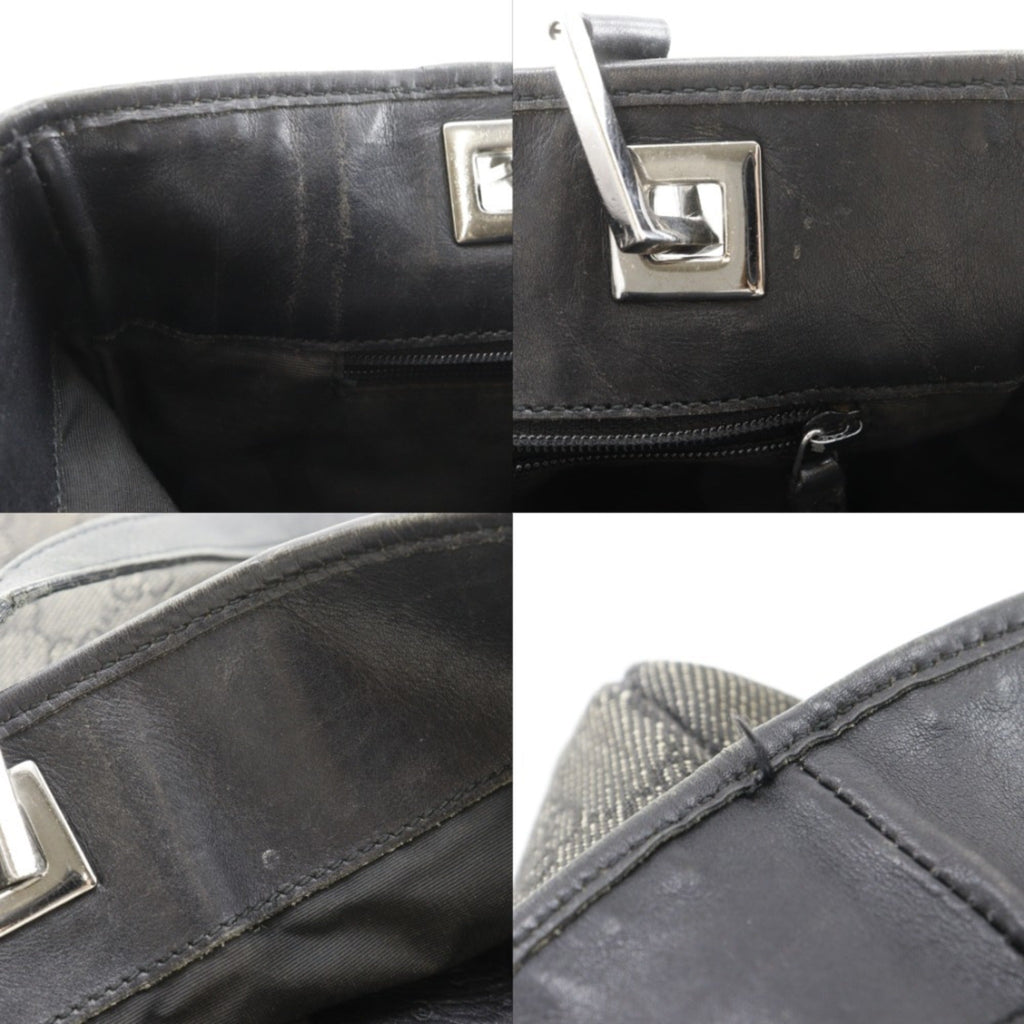 Gucci Black Denim Handbag Tote Bag (Pre-Owned)