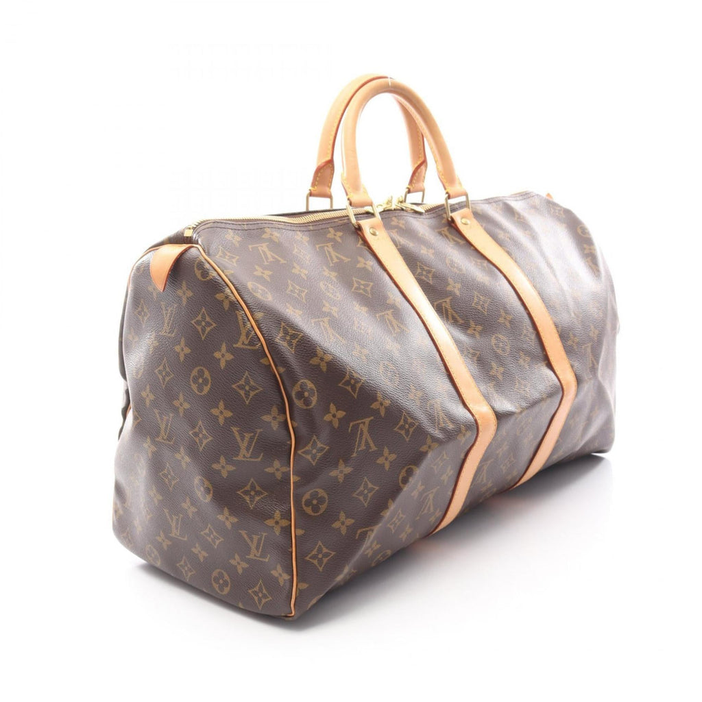 Louis Vuitton Brown Coated Canvas Pvc Monogram Leather Boston Bag