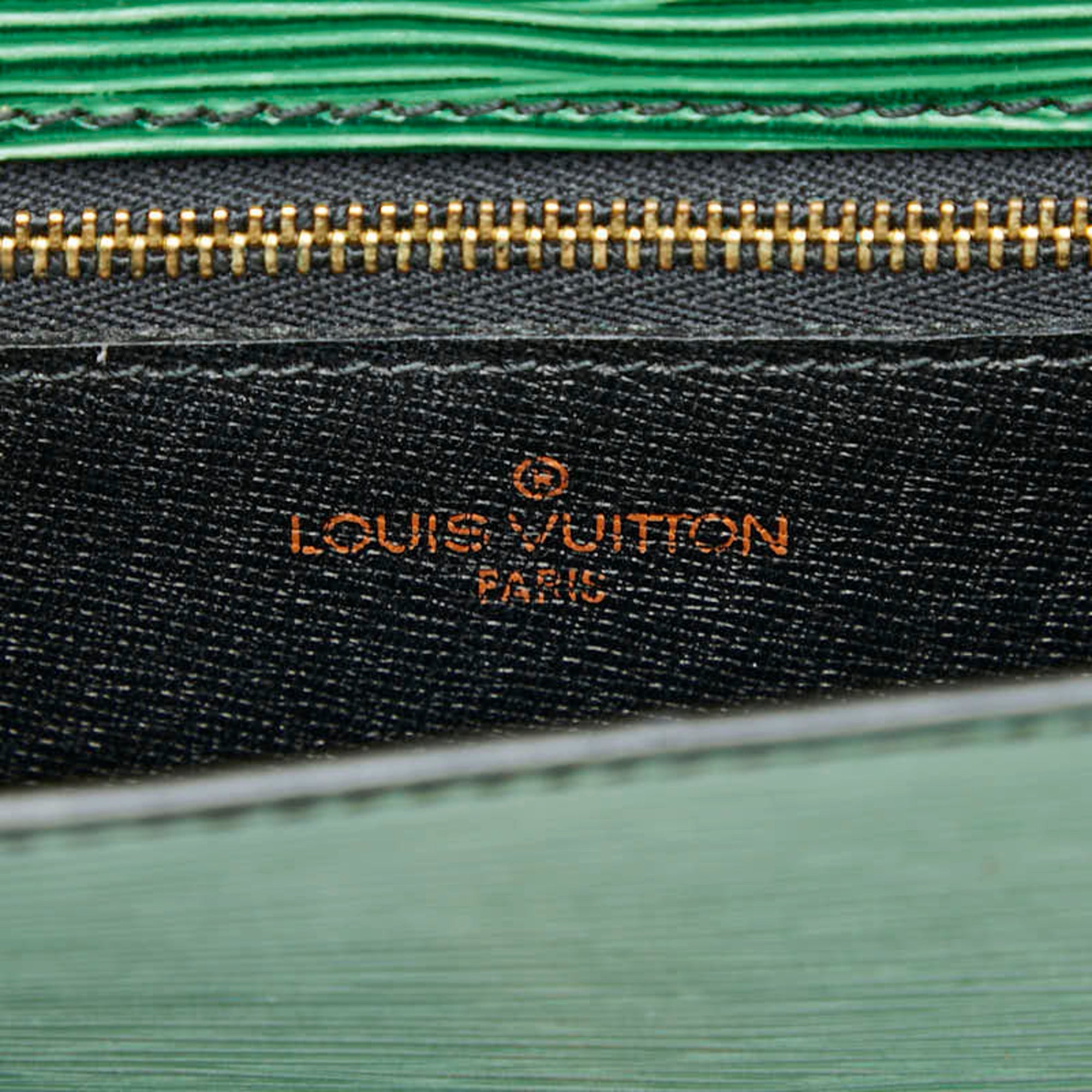 Louis Vuitton Borneo Green Leather Shoulder Bag