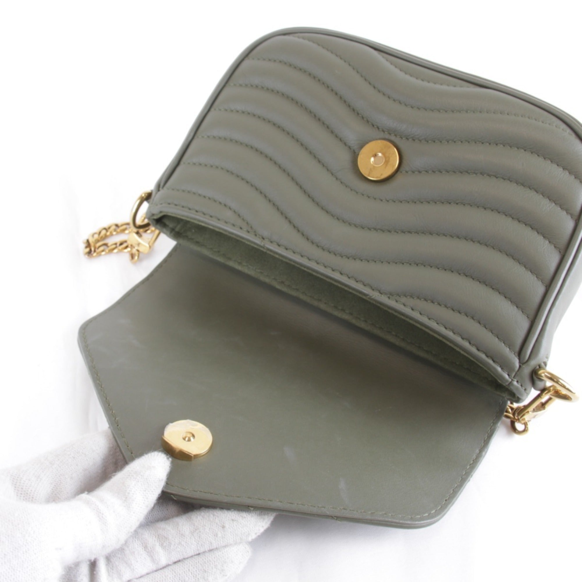Louis Vuitton Khaki Leather Shoulder Bag