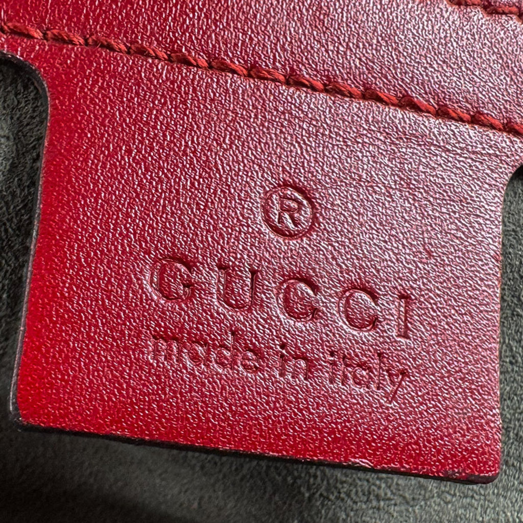 Gucci Red Color Leather Backpack (Pre-Owned)