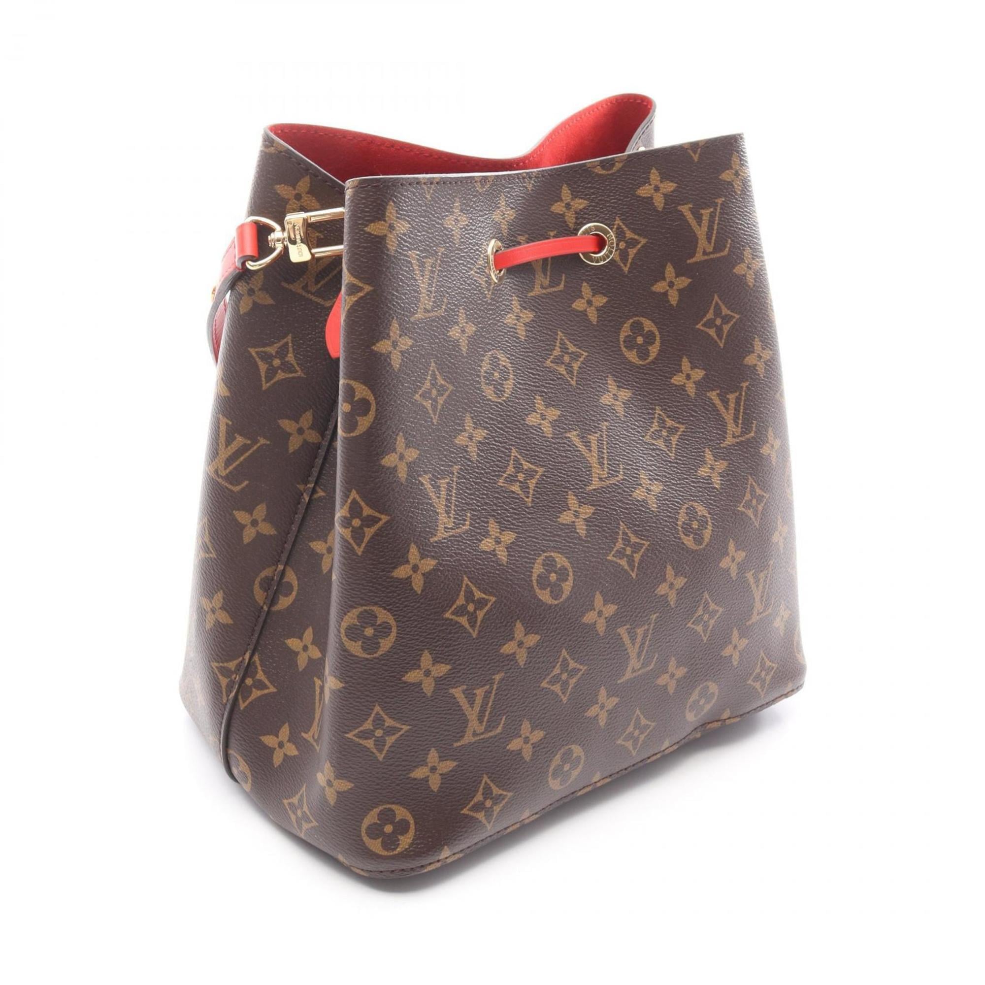 Louis Vuitton Brown Coquelicots Monogram Red Color Coated Canvas Leather Shoulder Bag