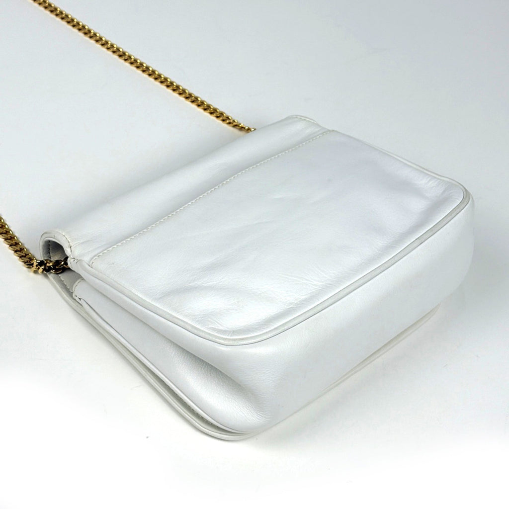 Celine White Leather Shoulder Bag