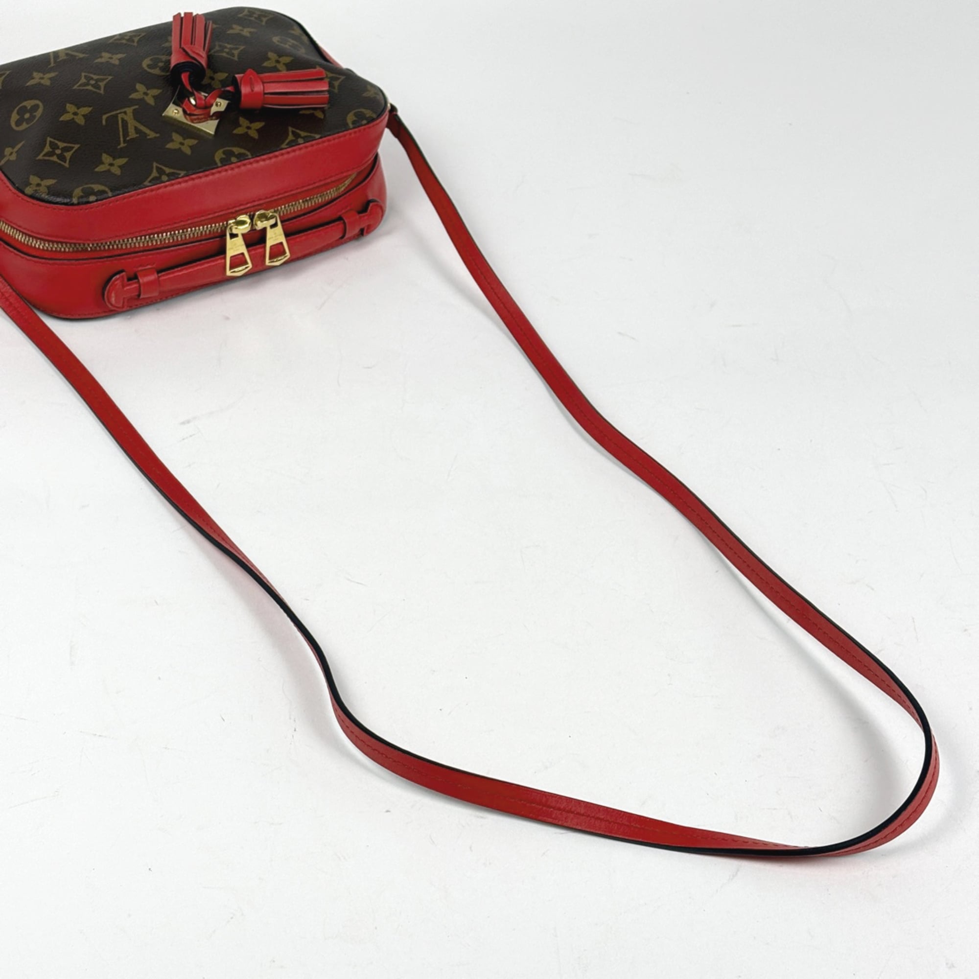 Louis Vuitton Brown Coquelicots Red Color Monogram Shoulder Bag