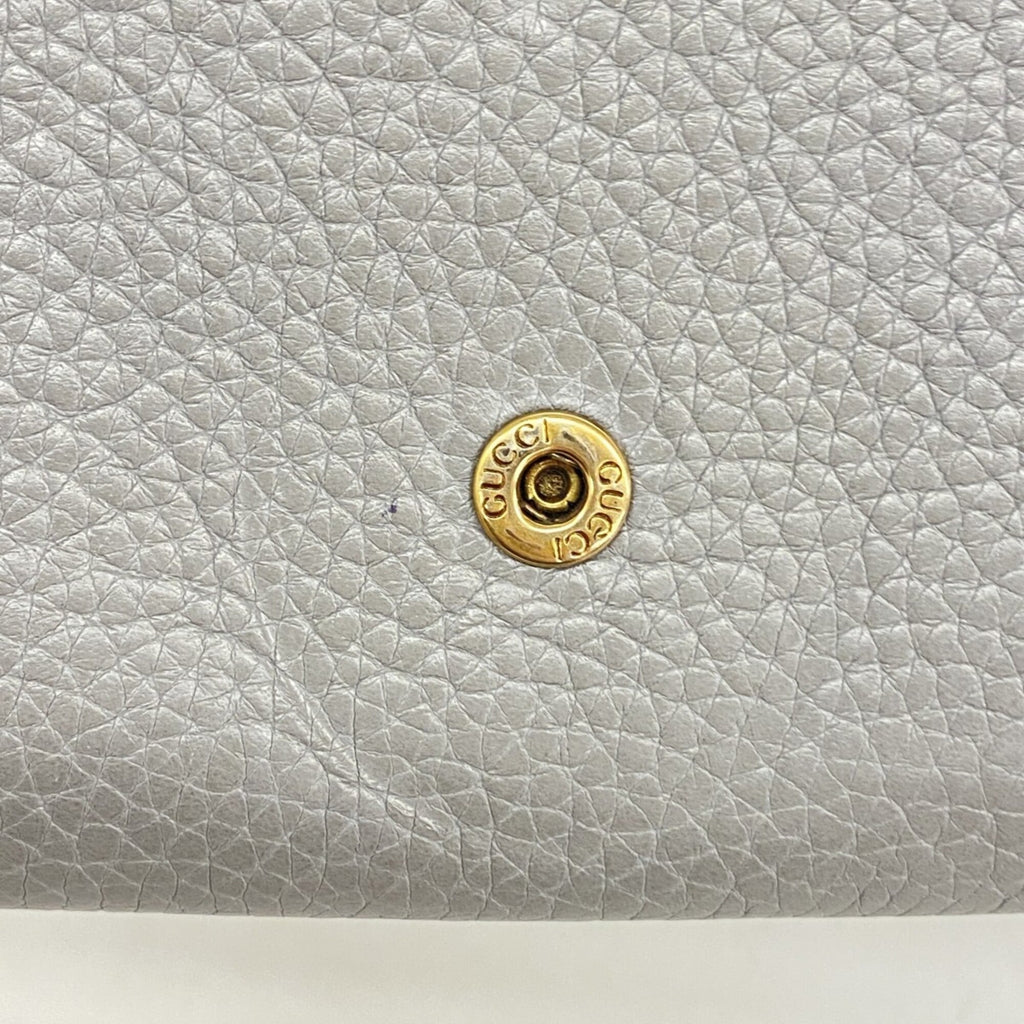 Gucci Gray Leather Long Wallet (Bi-Fold) (Pre-Owned)