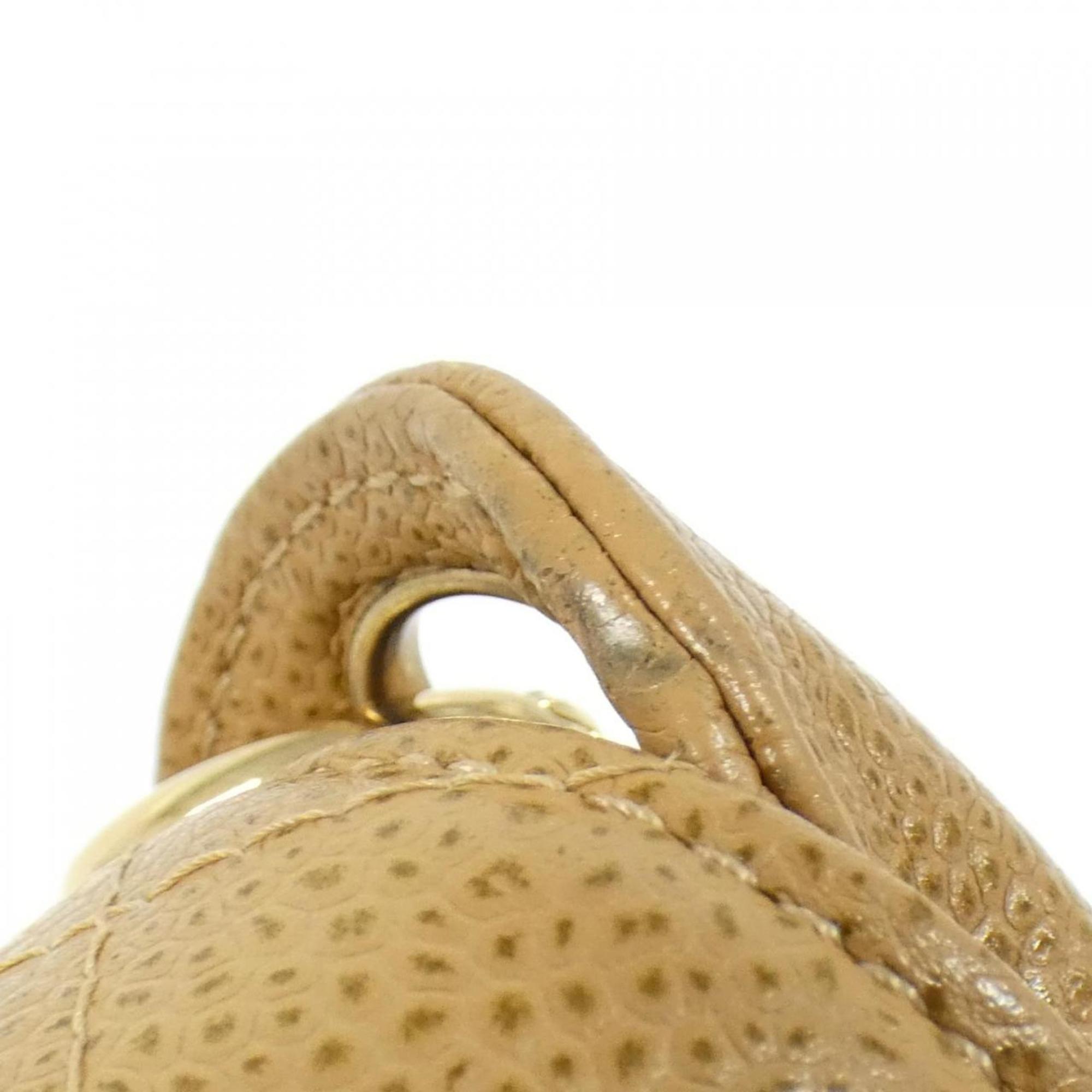 Chanel Beige Grained Calfskin Shoulder Bag