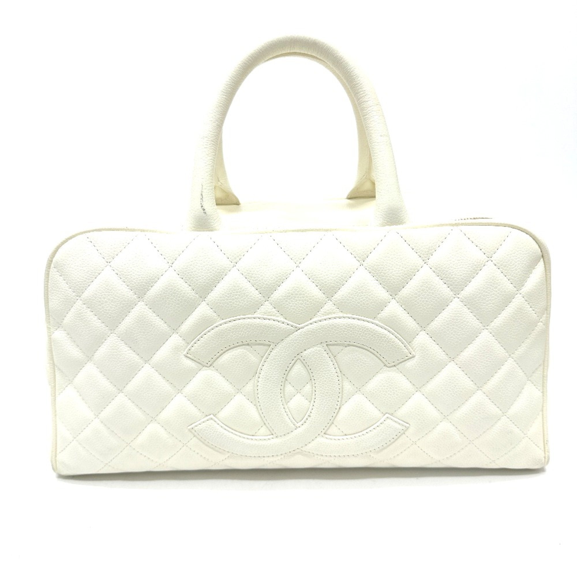 Chanel White Leather Handbag
