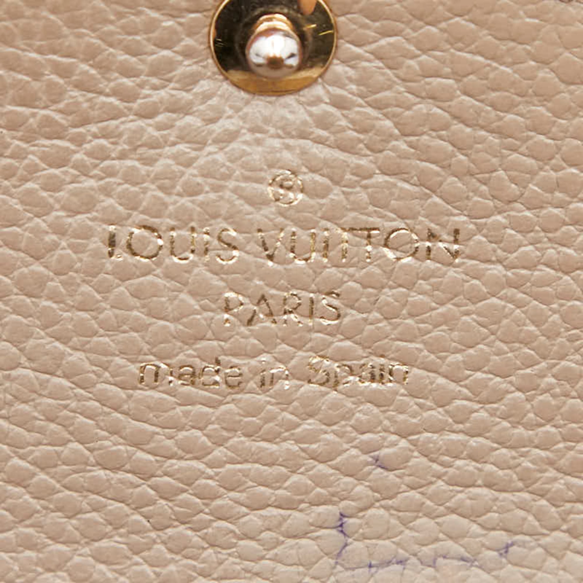 Louis Vuitton Beige Leather Long Wallet (Tri-Fold)