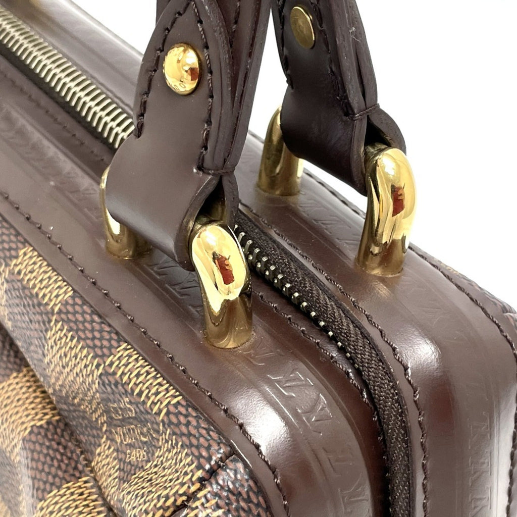 Louis Vuitton Damier Brown Ebene Damier Canvas Leather Handbag