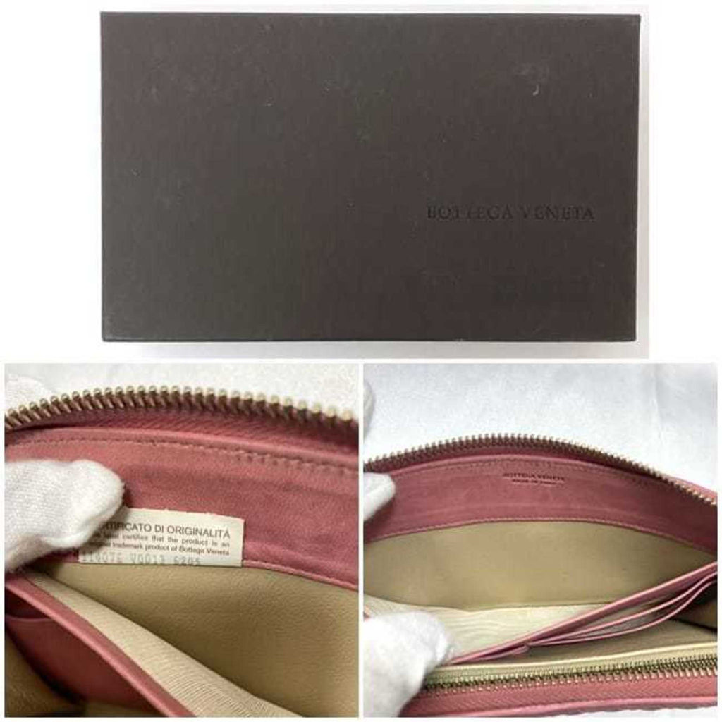 Bottega Veneta Pink Leather Long Wallet (Bi-Fold)