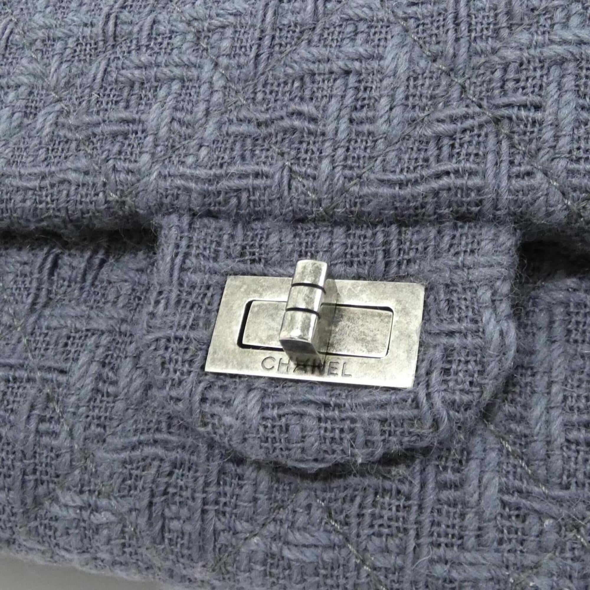 Chanel Gray Tweed Shoulder Bag