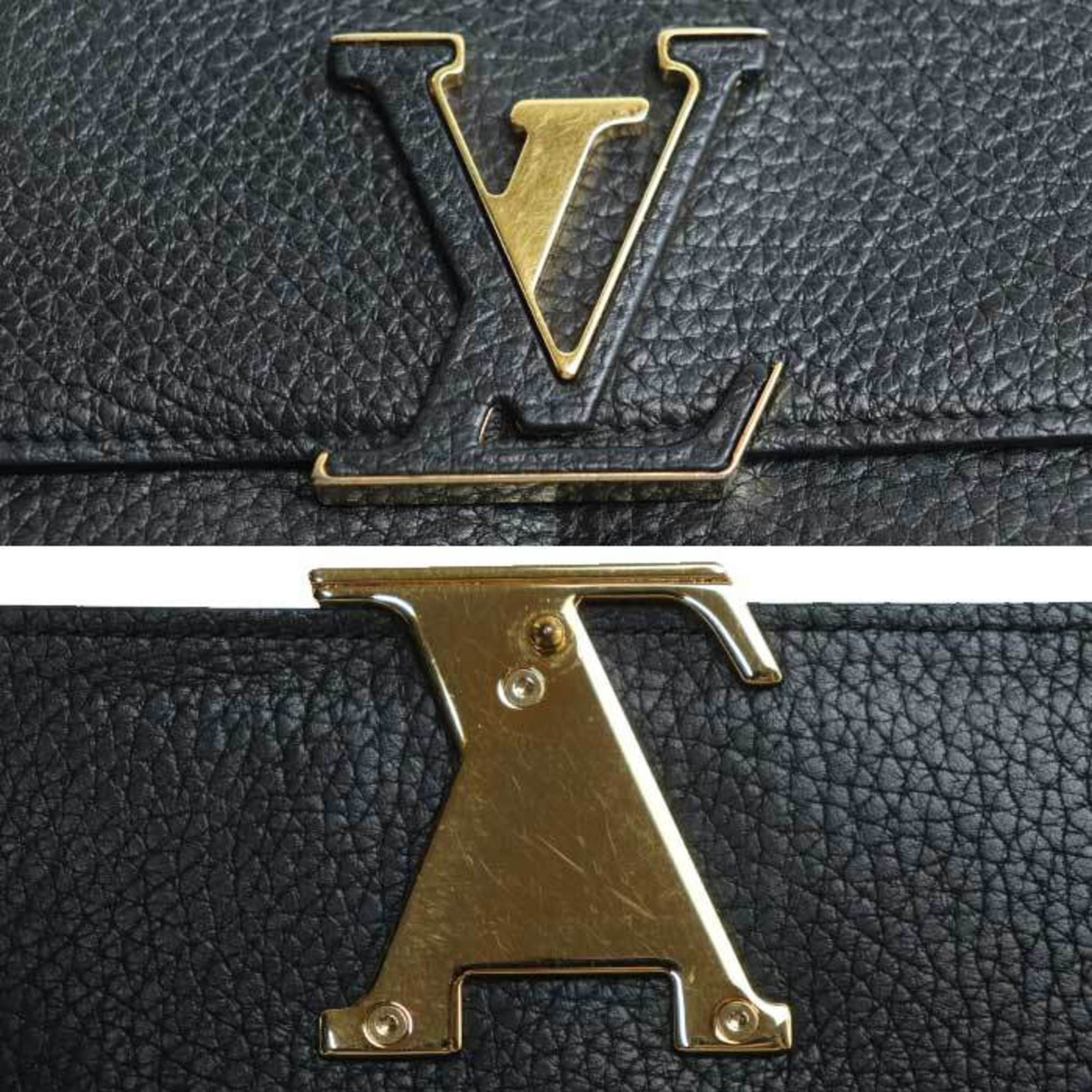 Louis Vuitton Black Leather Long Wallet