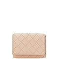 Bottega Veneta Beige Pink Leather Wallet (Tri-Fold)