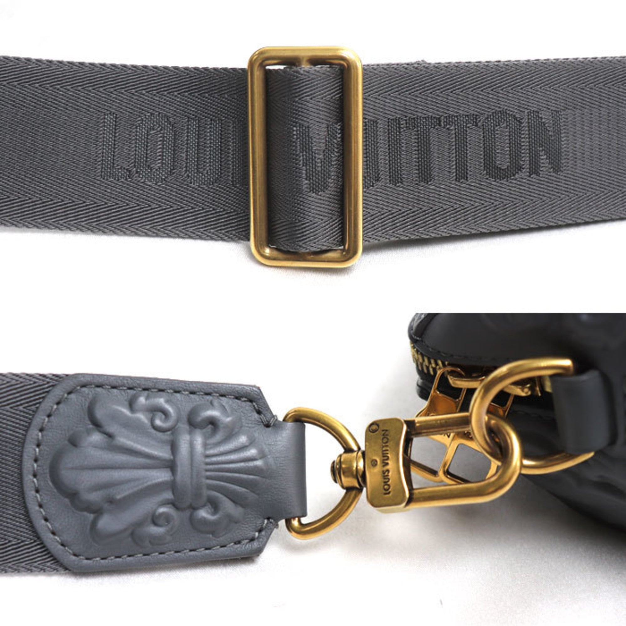 Louis Vuitton Gray Leather Shoulder Bag