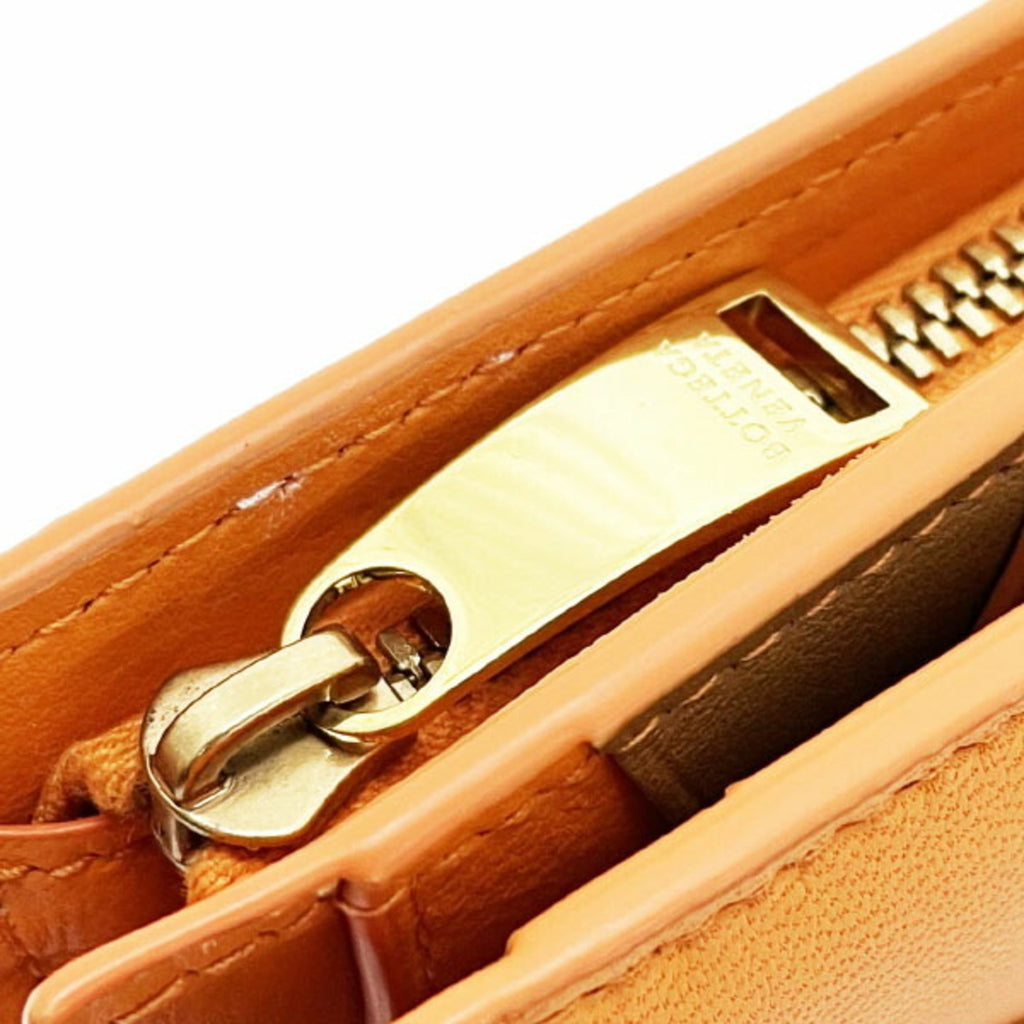 Bottega Veneta Light Brown Orange Leather Wallet (Bi-Fold)