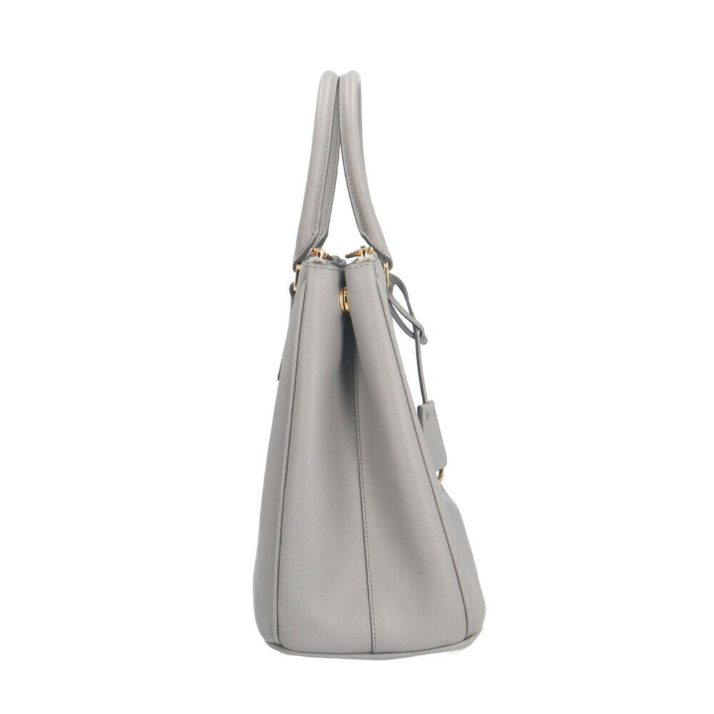 Prada Gray Leather Shoulder Bag