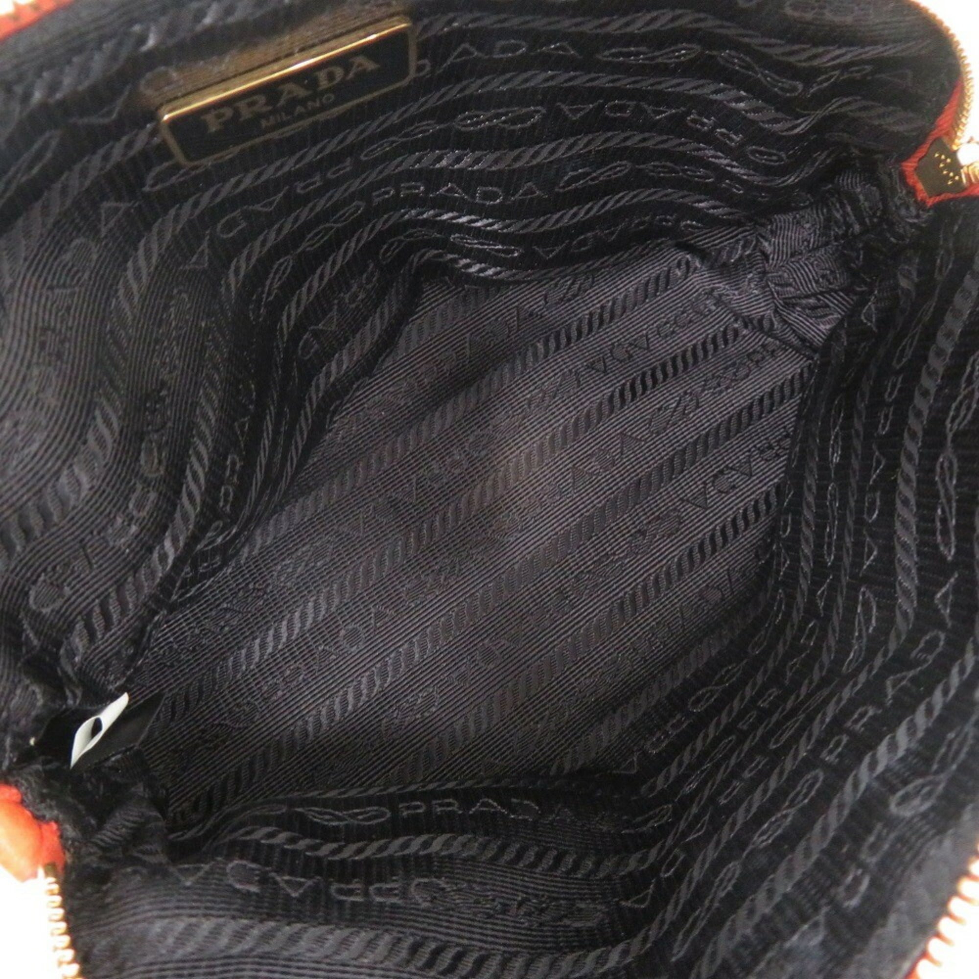 Prada Orange Leather Pouch