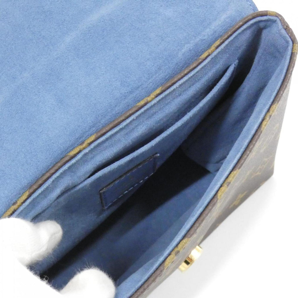 Louis Vuitton Blue Jean Marron Coated Canvas Leather Handbag