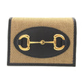 Gucci Beige Black Canvas Leather Wallet (Bi-Fold) (Pre-Owned)
